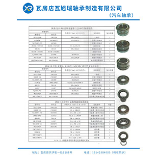 汽車軸承參數